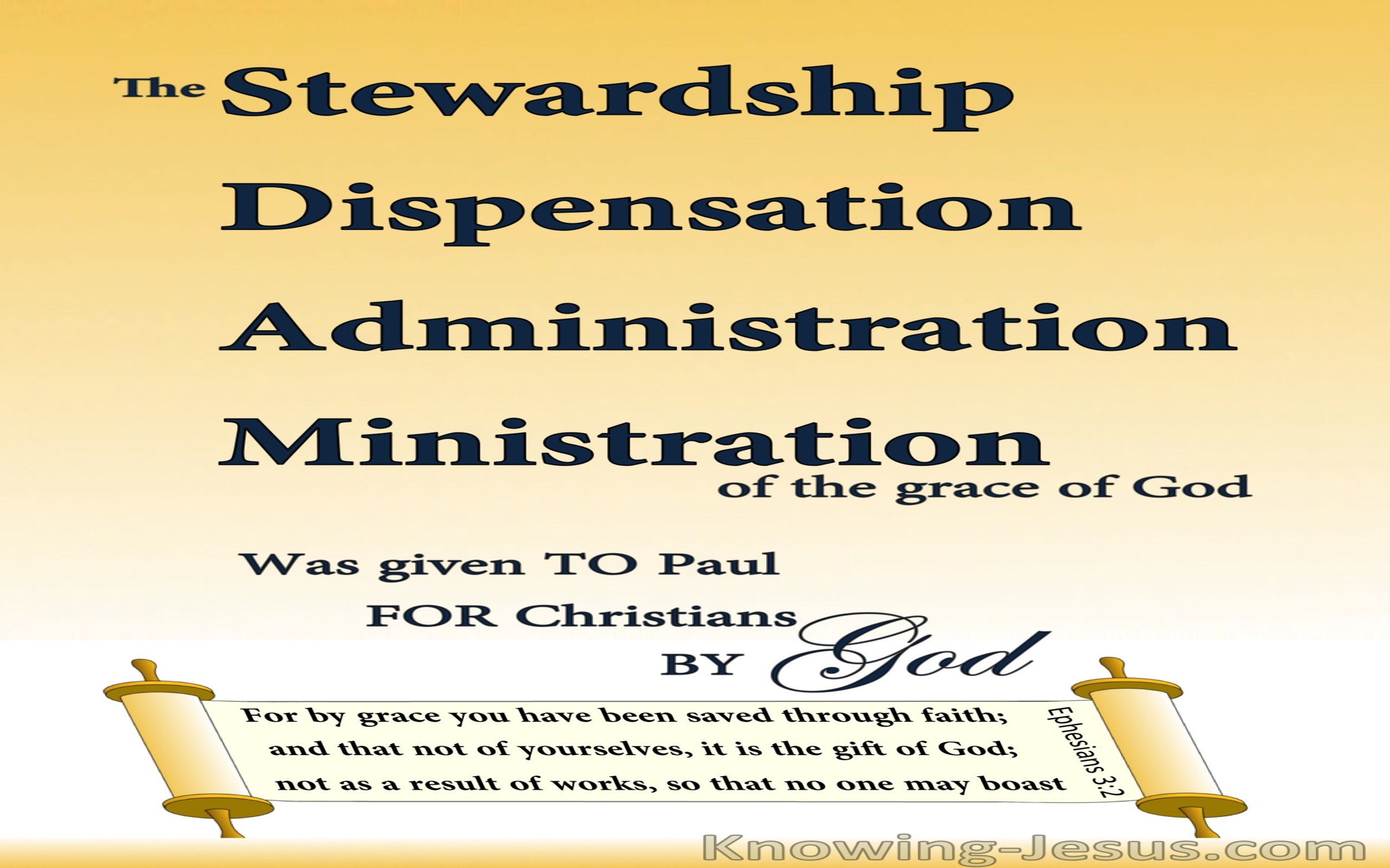 Ephesians 3:2 The Stewardship Of Gods Grace (cream)